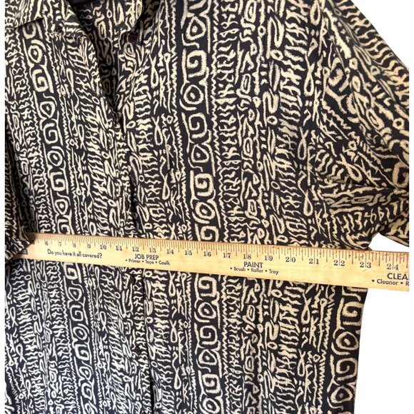 I.B. Diffusion 90s Y2K Unisex Shirt Size 12 Oversized Abstract Print 100% Silk - Picture 5 of 12